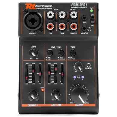 ANALOGINIS MIKŠERINIS PULTAS POWERDYNAMICS PDM-D301 3-KANALŲ SU USB 172.600