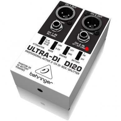 Behringer ULTRA-DI DI20 Professional Active 2-Channel DI-Box/Splitter 2