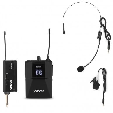 BEVIELIS MIKROFONAS VONYX WM55B PLUG-AND-PLAY SET UHF 179.202