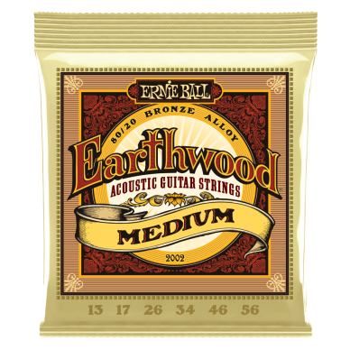 Ernie Ball 2002 Earthwood 80/20 Bronze Acoustic Strings .013 - .056 Medium