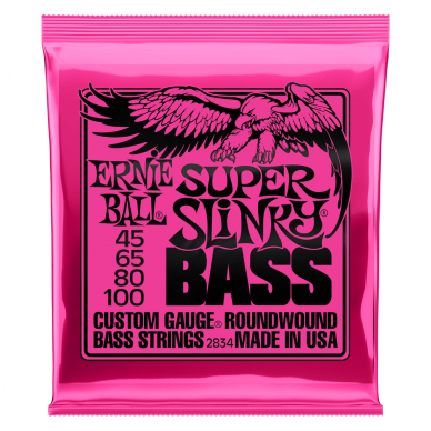 Ernie Ball 2834 Super Slinky Nickel Wound Electric Bass Strings .045-.100