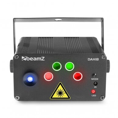 LAZERINĖ SISTEMA SU MĖLYNA LED ŠVIESA BEAMZ DAHIB DOUBLE R/G 152.612 2