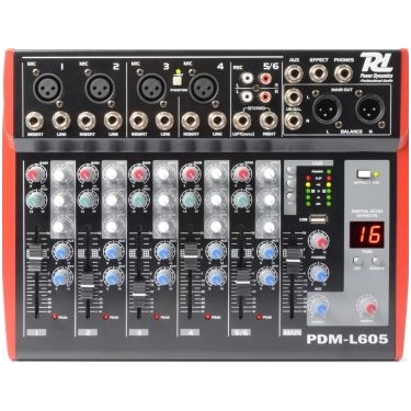 Power Dynamics PDM-L605 Music Mixer 6-Channel MP3/ECHO 171.168