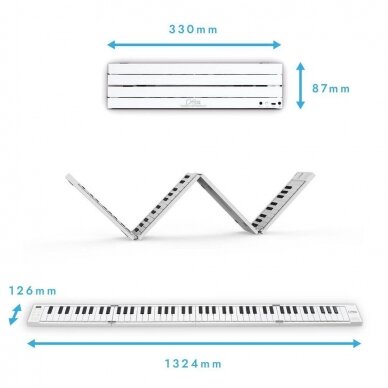 CARRY-ON FP-88-TOUCH WHITE 88-TOUCH SENSITIVE KEY FOLDABLE PORTABLE KEYBOARD 4