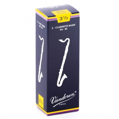 Vandoren CR-1235 Traditional Sib-Bb Bass Clarinet Reed 3.5 (1 Pc)