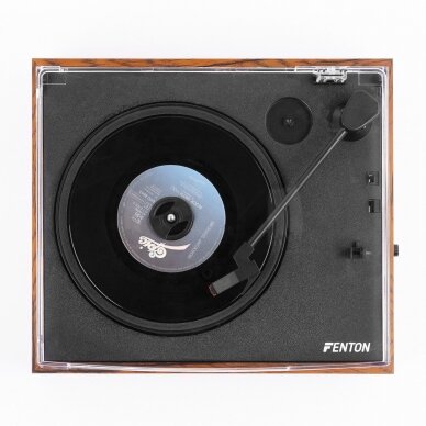 VINILINIŲ PLOKŠTELIŲ GROTUVAS SU KOLONĖLĖMIS IR PLOKŠTELIŲ DĖKLU FENTON RP-170L MEDŽIO APDAILA 102.165 8